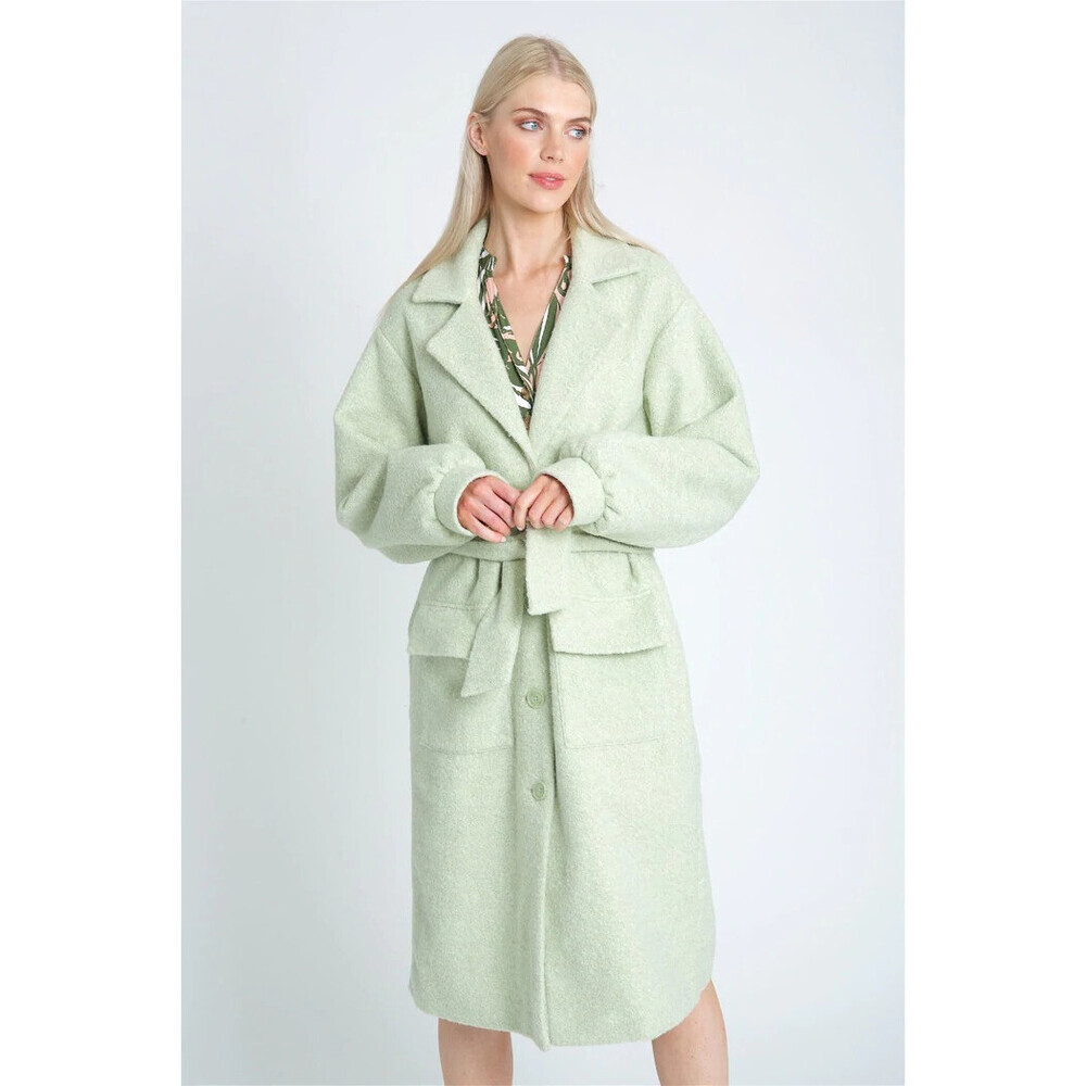 Native Youth Textured Oversized Single Breasted Coat In Green Size S $240
